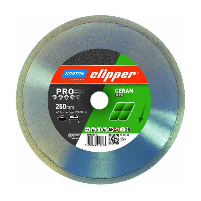 Norton Clipper PRO Ceram Glass 180x1.6x25.4 мм алмазный диск для общестроительных материалов