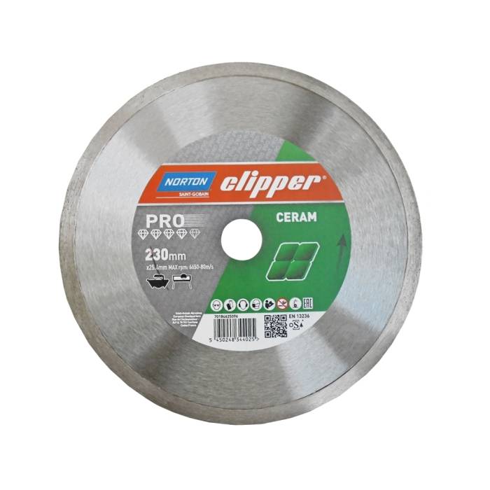 Norton Clipper PRO Ceram / MD 110 CD 230x9x2.2x22.23 мм алмазный диск для керамики
