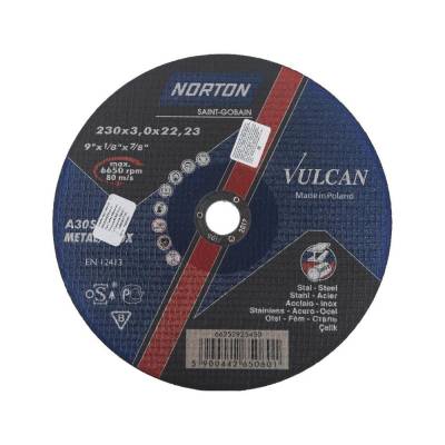 Norton Vulcan 230x3.0x22.23 A30R отрезной диск по металлу и нержавеющей стали