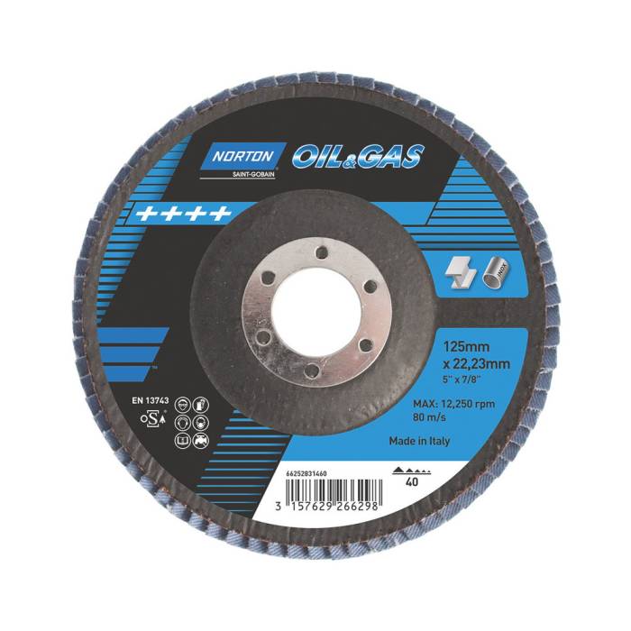 Norton Oil & Gas R828 125x22.23 P40 T29 лепестковые зачистные диски