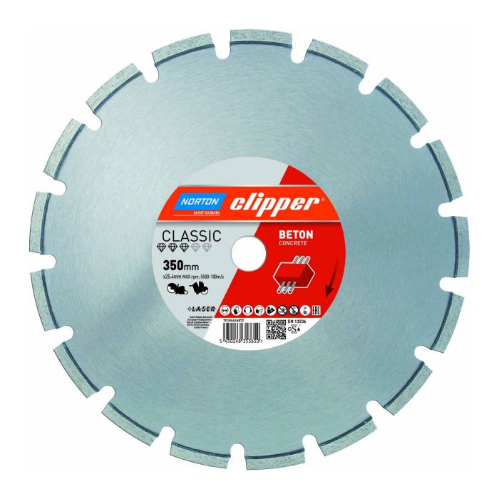 Norton Clipper Classic Beton 350x10x2.8x20 алмазный диск для бетона
