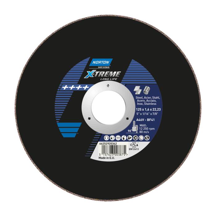 Norton X-TREME LIFE 125x1.6x22.23 A46V BF41 отрезной диск