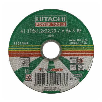 Hitachi 11512HR 115x1.2x22.23 A54S BF41 отрезной круг