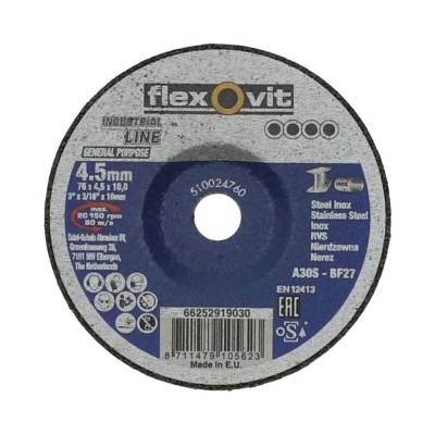 Flexovit 76x4.5x10 / 3&quot; x 3/16&quot; шлифовальный зачистной диск