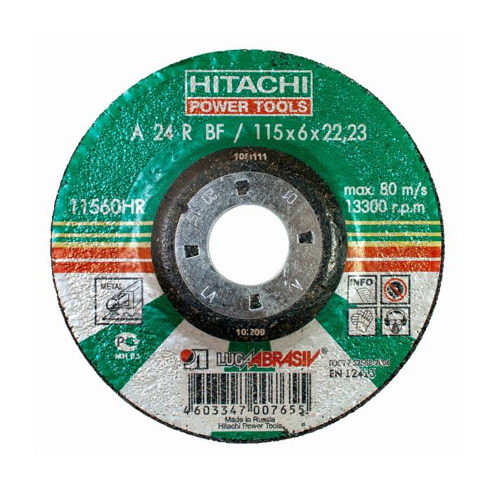 Hitachi 11560HR 115x6.0x22.23 A24R T27 зачистной круг