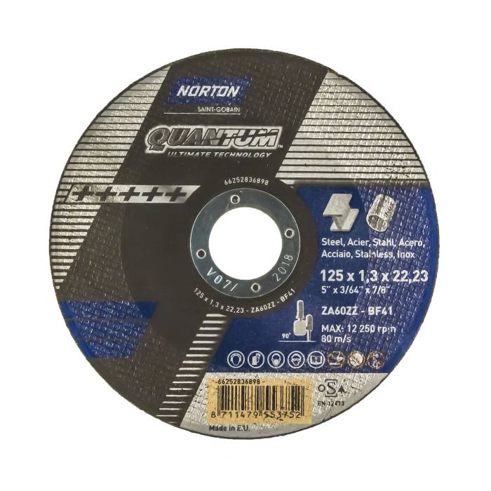 Norton Quantum 125x1.3x22.23 ZA60ZZ BF42 отрезной диск