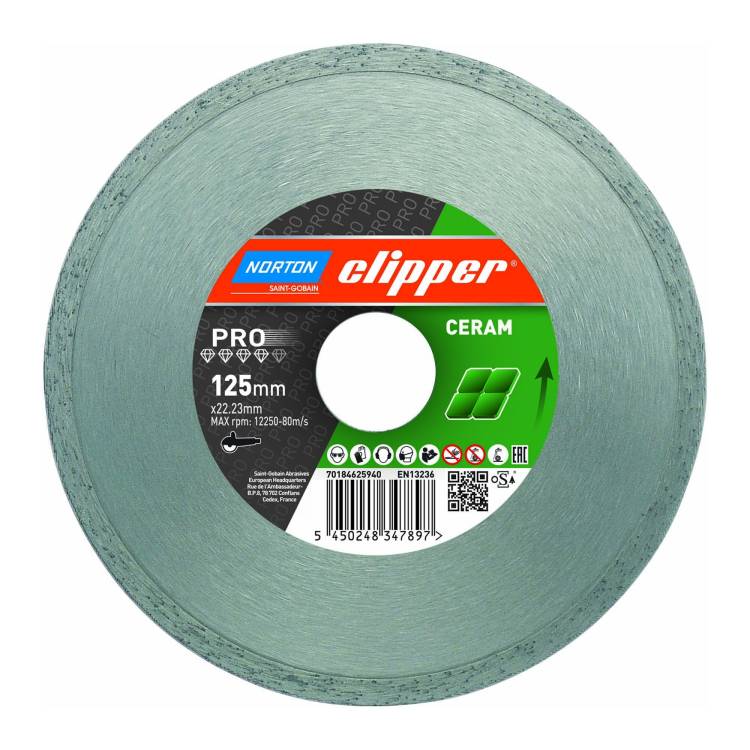 Norton Clipper PRO Ceram 125x1.6x22.23 мм алмазный диск для керамики