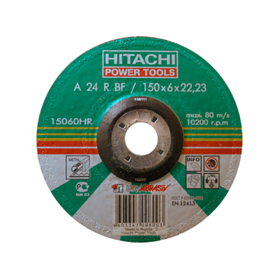 Hitachi 15060HR 150x6.0x22.23 A24R T27 зачистной круг