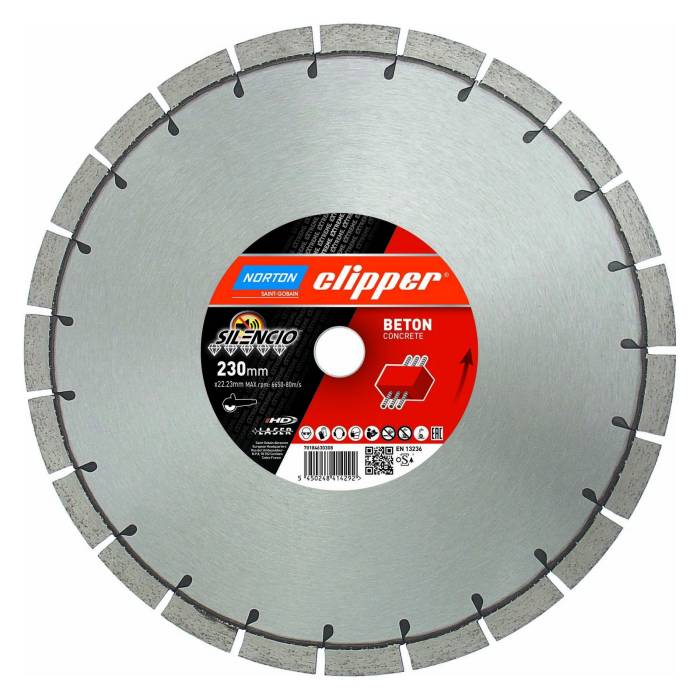 Norton Clipper Extreme Beton Silencio 230x22.23 мм малошумный алмазный диск для бетона