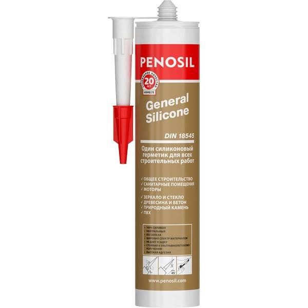 Penosil General Silicone / Пеносил Генерал Силикон белый силиконовый герметик картридж 310 мл