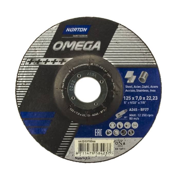 Norton Omega 125x7.0x22.23 A24S BF27 зачистные диски