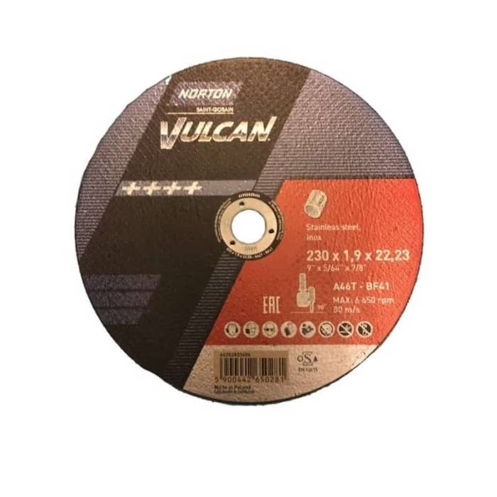 Norton Vulcan Inox 230x1.9x22.23 A46T BF41 Inox отрезной диск для нержавеющей стали