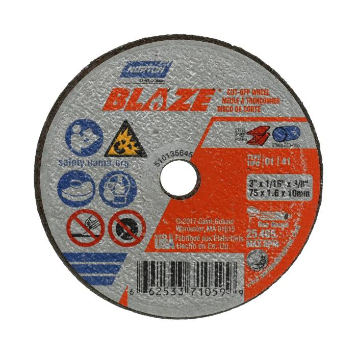Norton Blaze SGZ CA Type 01/41 76x1.6x10 мм / 3"x1/16"x3/8" отрезной керамический диск