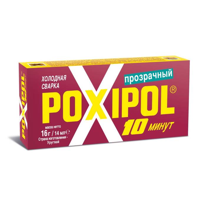 POXIPOL 10 минут прозрачный двухкомпонентный эпоксидный клей 14мл
