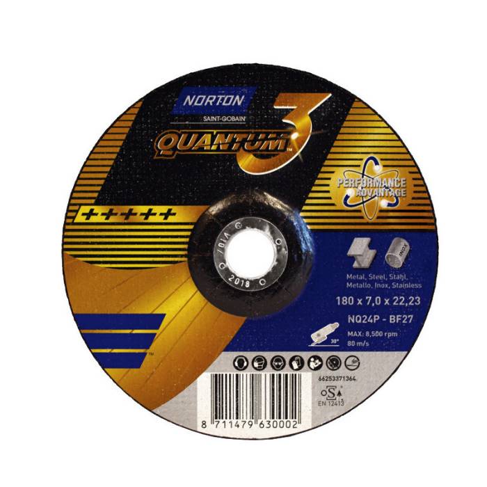 Norton Quantum 3 180x7.0x22.23 созданный кусать зачистной диск с керамикой