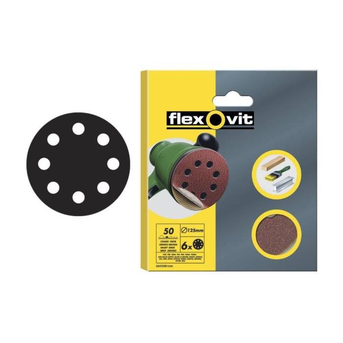 Flexovit 63642526502 набор фибровых дисков 2x50 2x80 2x120