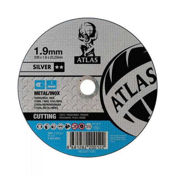 Atlas 230x1.6x22.23 A60S BF41 отрезные диски для металла / нержавеющей стали