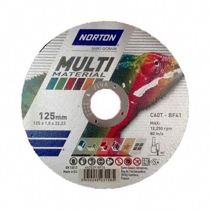 Norton Multi-Material 115x1.0x22.23 C60T BF41 отрезной круг для всех материалов