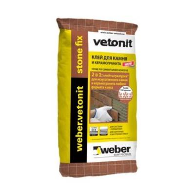 Вебер Ветонит Стоун Фикс / Weber Vetonit Stone Fix клей для искусственного камня, керамогранита и плитки 
