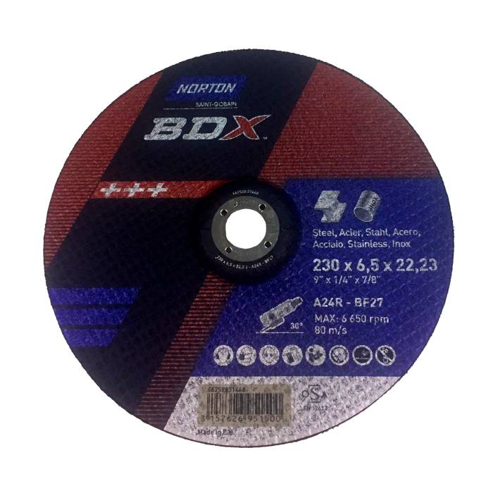 Norton BDX Metal / Inox 230x6.5x22.23 BDA 64 BF27 зачистной диск