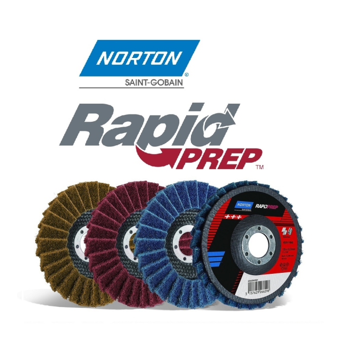 Norton Vortex RapidPrep Flap 115x22.23 Extra Coarse чёрный лепестковый нетканый диск