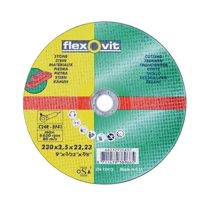 Flexovit 230x2.5x22.23 FM A24R T41 отрезной круг по камню